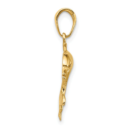 10K Yellow Gold 10K Dolphin Swimming Pendant