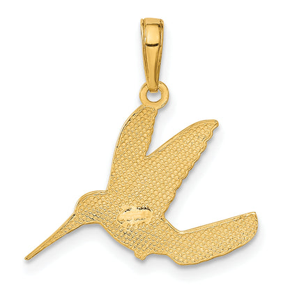 10K Yellow Gold 10K Hummingbird In Flight Pendant