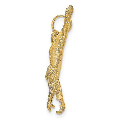 10K Yellow Gold Textured Eagle Landing Pendant