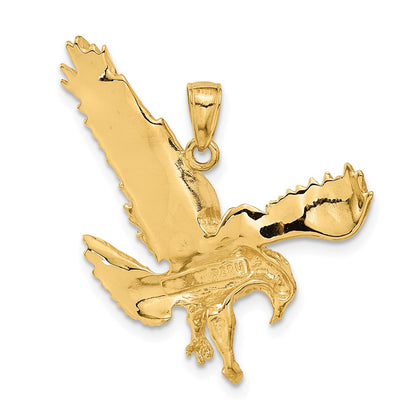 10K Yellow Gold 10K Textured Eagle Landing Pendant