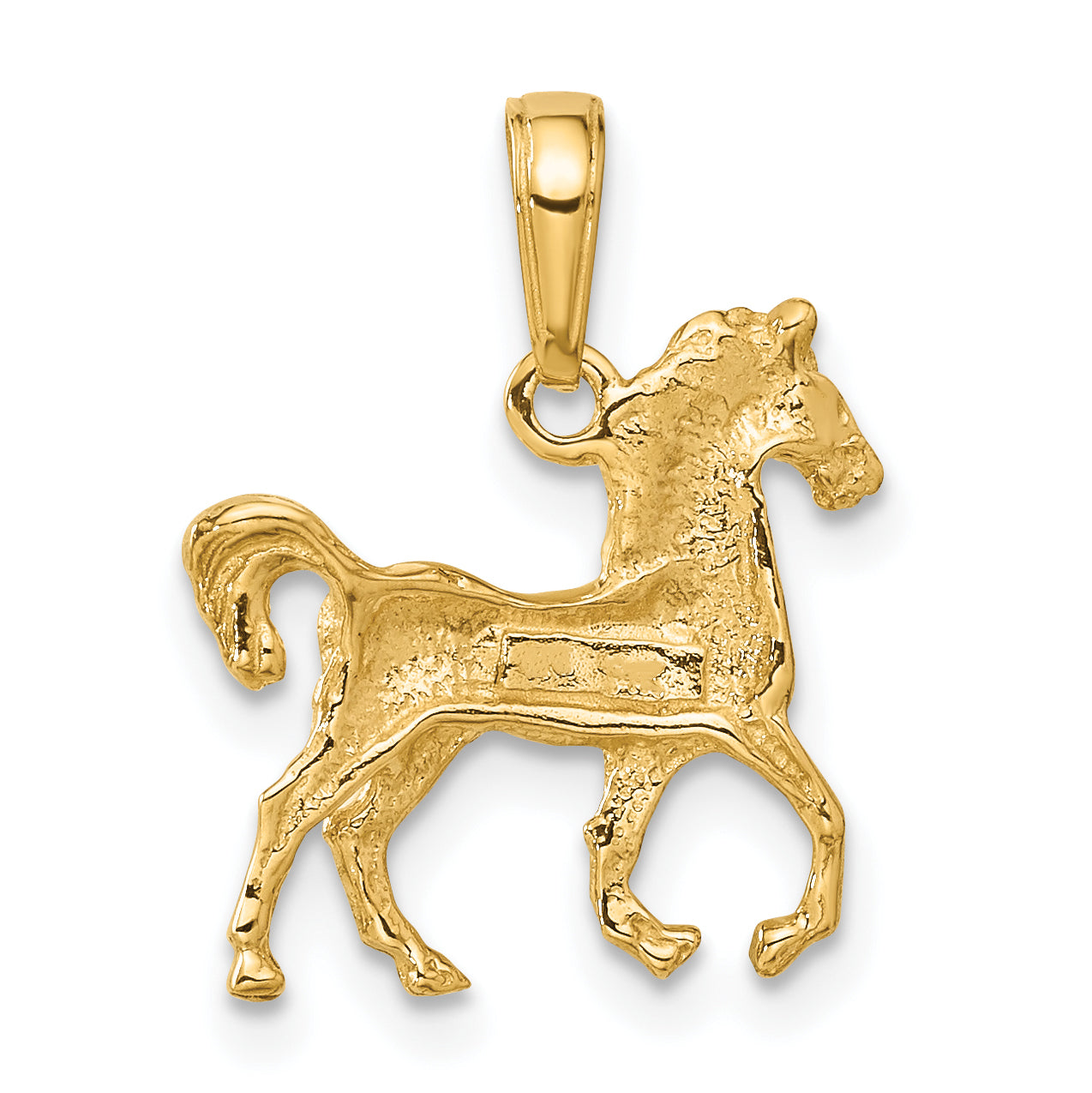 10K Yellow Gold Standing Horse Pendant