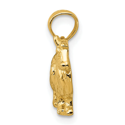 10K Yellow Gold Collie Dog Pendant