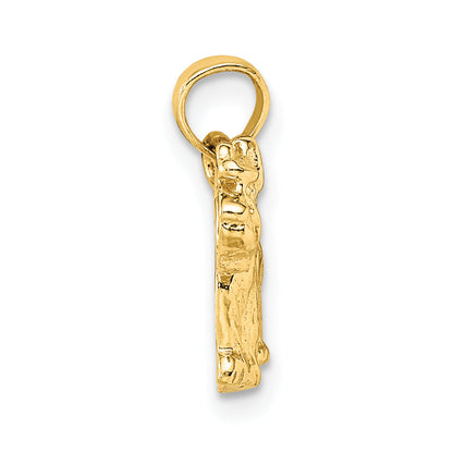 10K Yellow Gold Schnauzer Dog Pendant