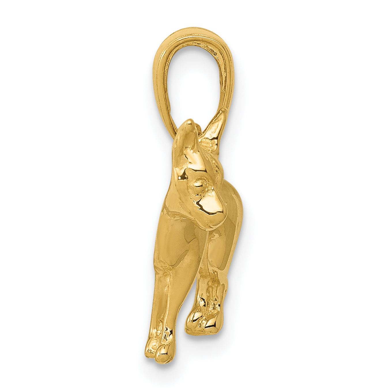 10K Yellow Gold 10K Chihuahua Dog Pendant