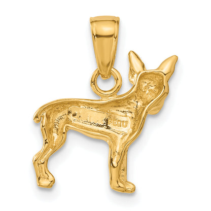 10K Yellow Gold 10K Chihuahua Dog Pendant