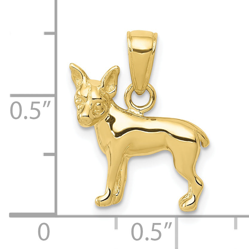 10K Yellow Gold 10K Chihuahua Dog Pendant