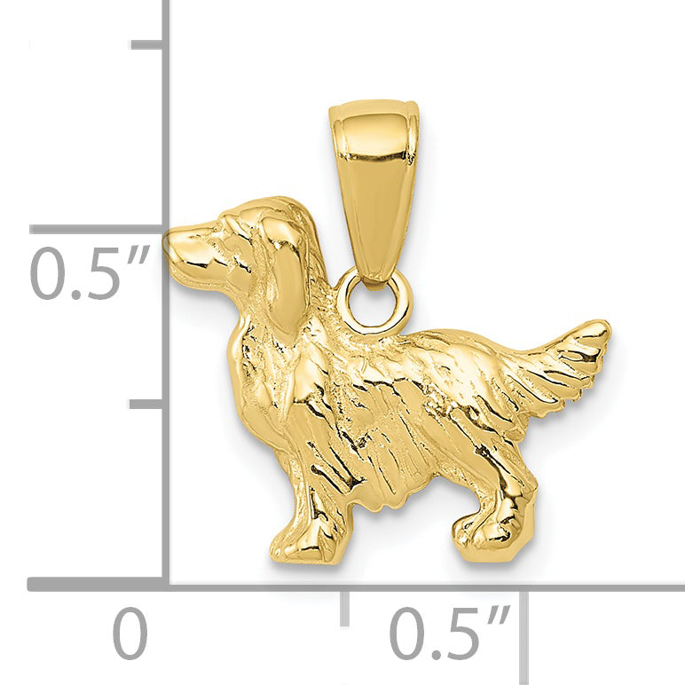10K Yellow Gold Springer Spaniel Dog Pendant