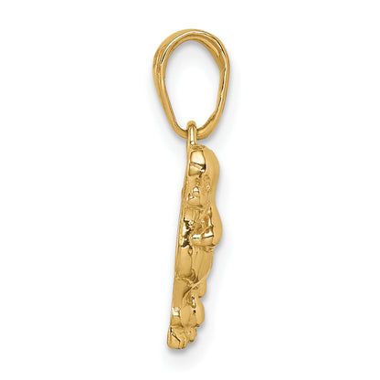 10K Yellow Gold 10K Poodle Dog Pendant