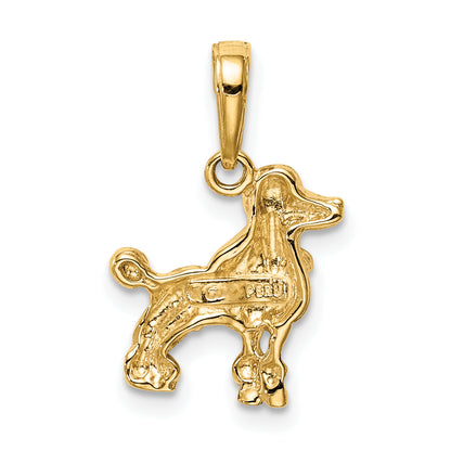10K Yellow Gold 10K Poodle Dog Pendant