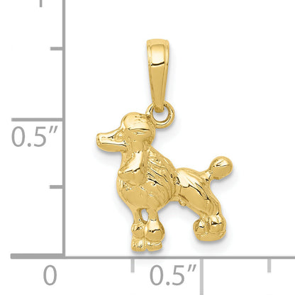 10K Yellow Gold 10K Poodle Dog Pendant