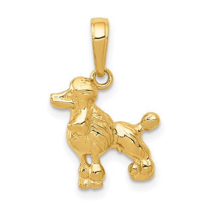 10K Yellow Gold 10K Poodle Dog Pendant