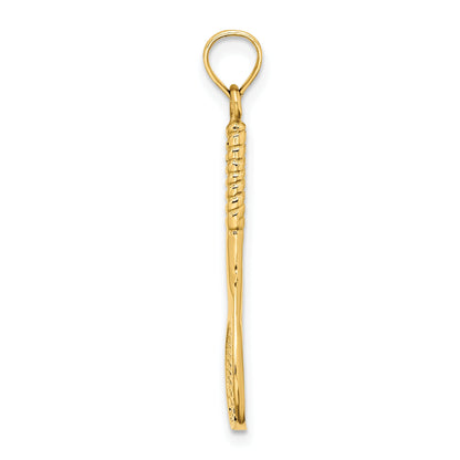 10K Yellow Gold 10K 3-D Tennis Racquet Pendant