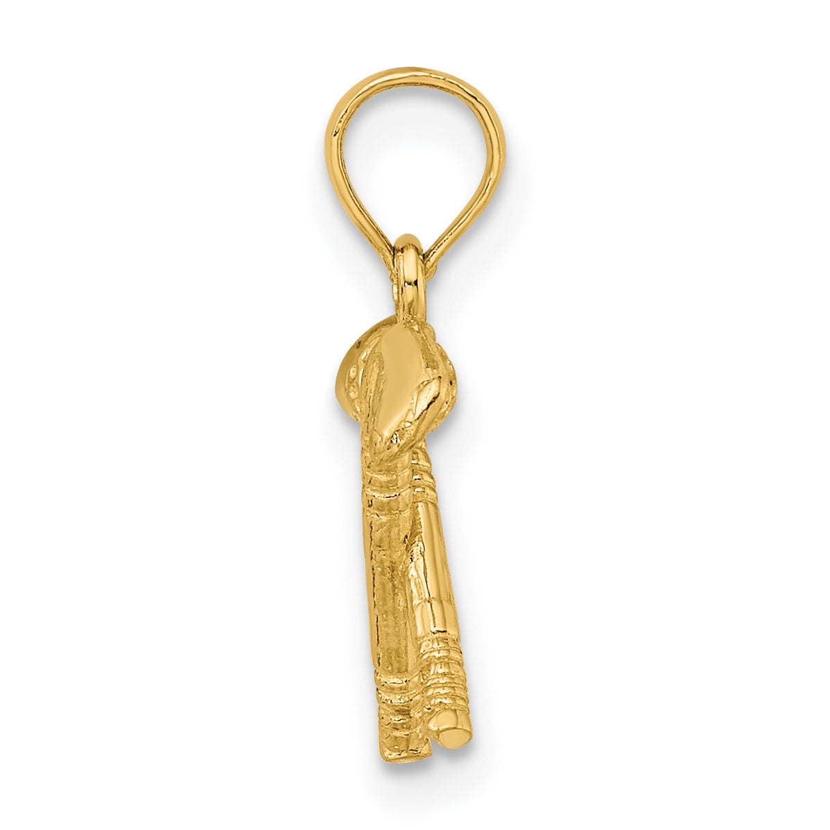 10K Yellow Gold 3-D Golf Clubs With Ball Charm