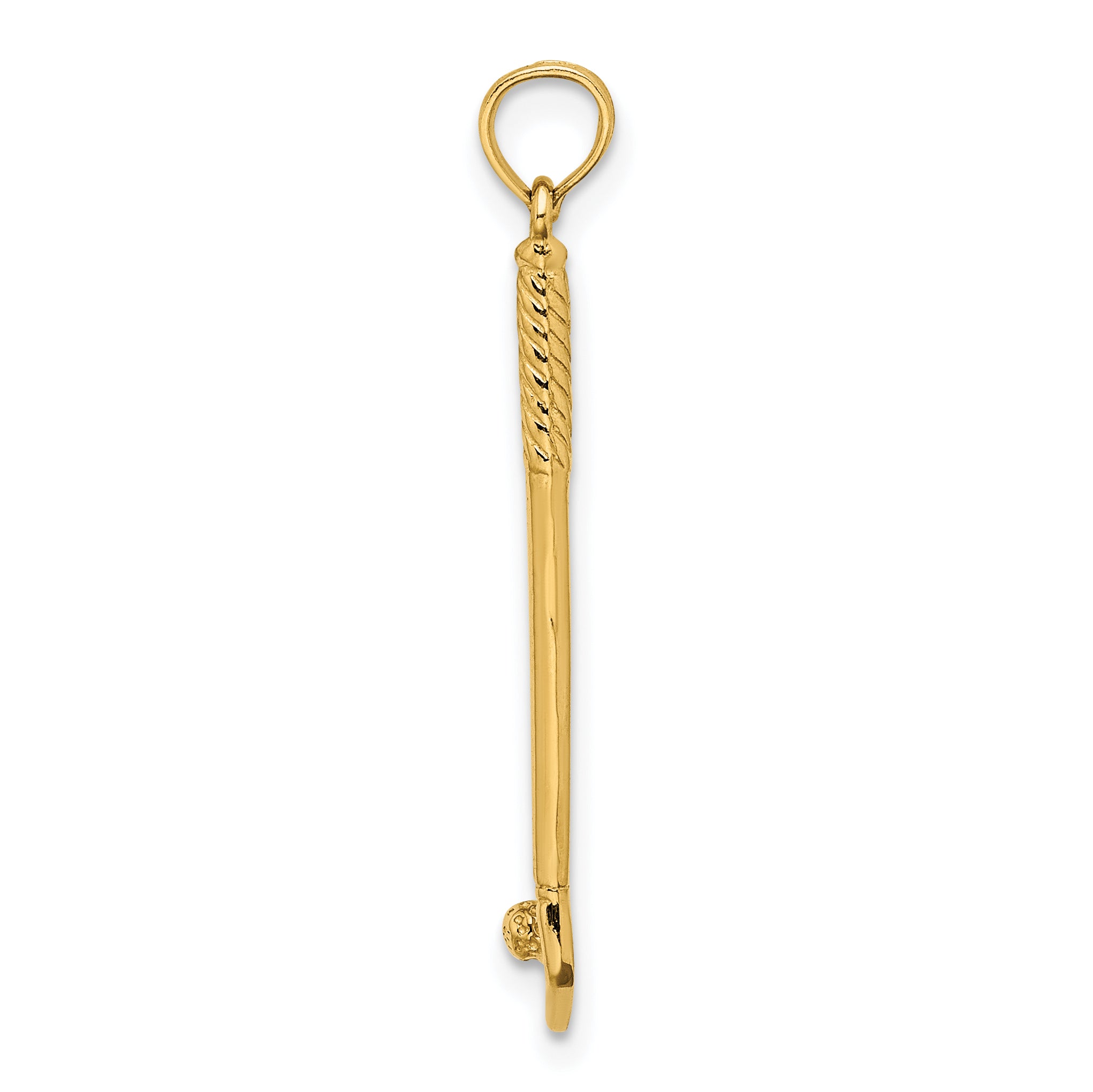 10K Yellow Gold 3-D Single Golf Club With Ball Charm