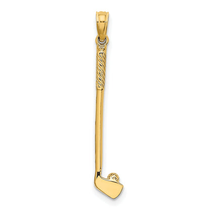 10K Yellow Gold 3-D Single Golf Club With Ball Charm