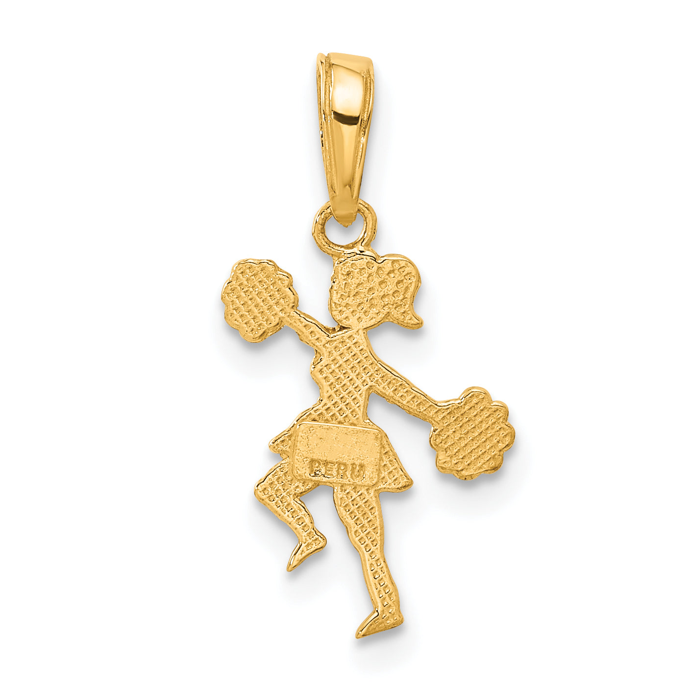 10K Yellow Gold 10K Cheerleader With Pom-Poms Pendant
