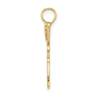 10K Yellow Gold Cheerleader Jumping With Pom-Pom'S Charm
