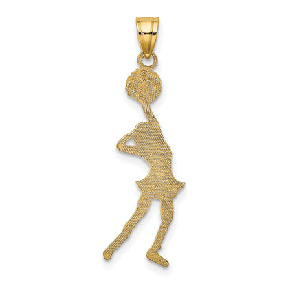 10K Yellow Gold 10K Cheerleader With Hand On Head Pendant