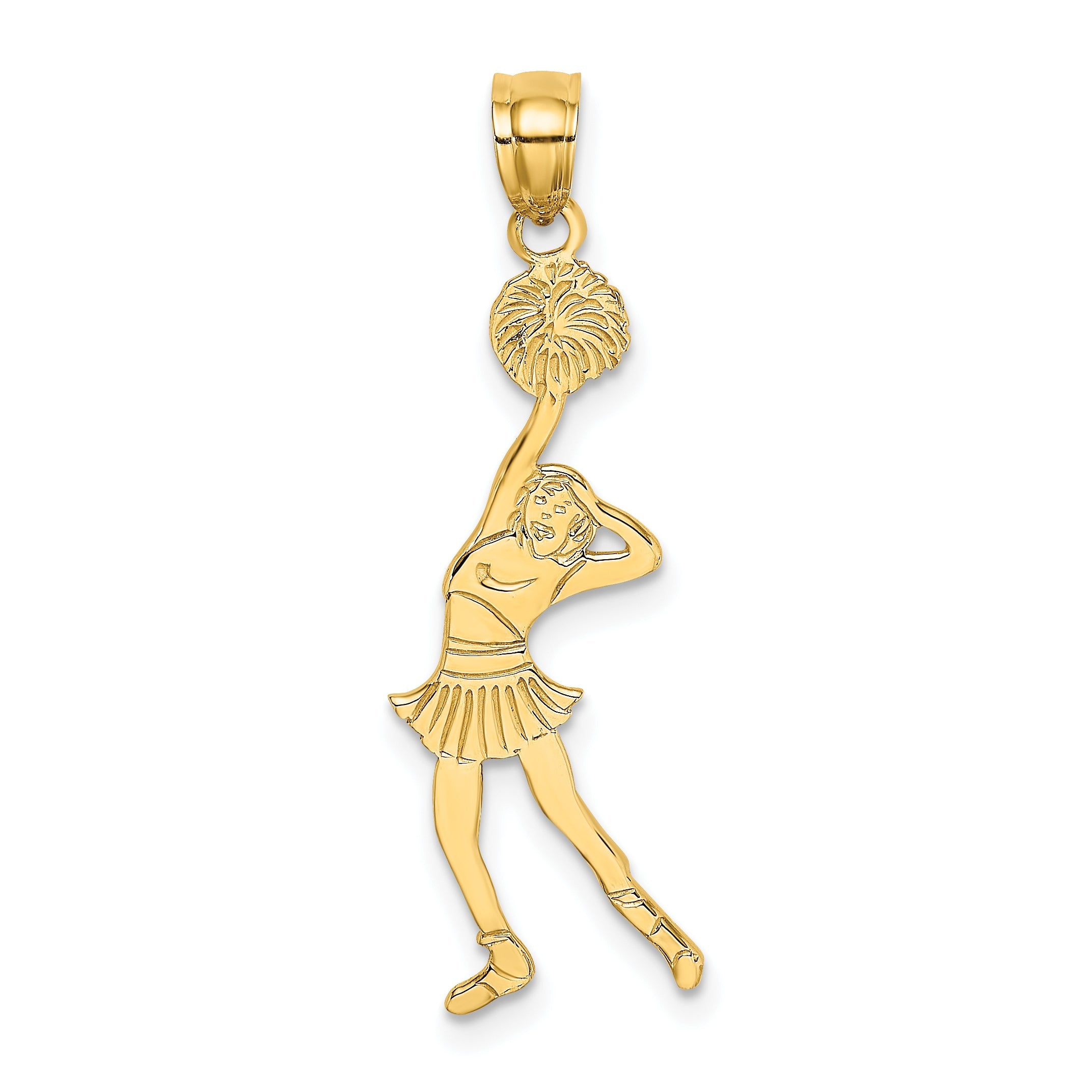 10K Yellow Gold 10K Cheerleader With Hand On Head Pendant