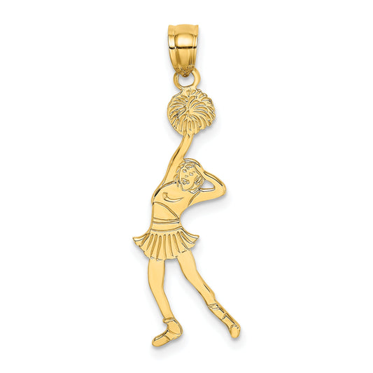 10K Yellow Gold 10K Cheerleader With Hand On Head Pendant
