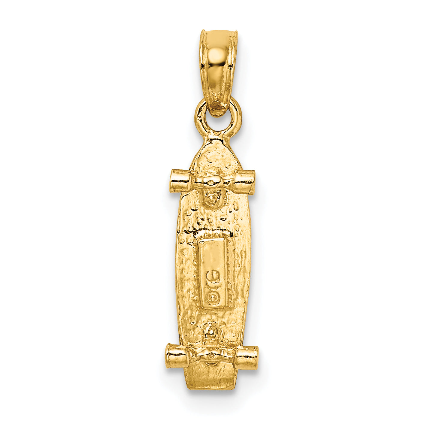10K Yellow Gold 10K 3-D Skate Board Charm