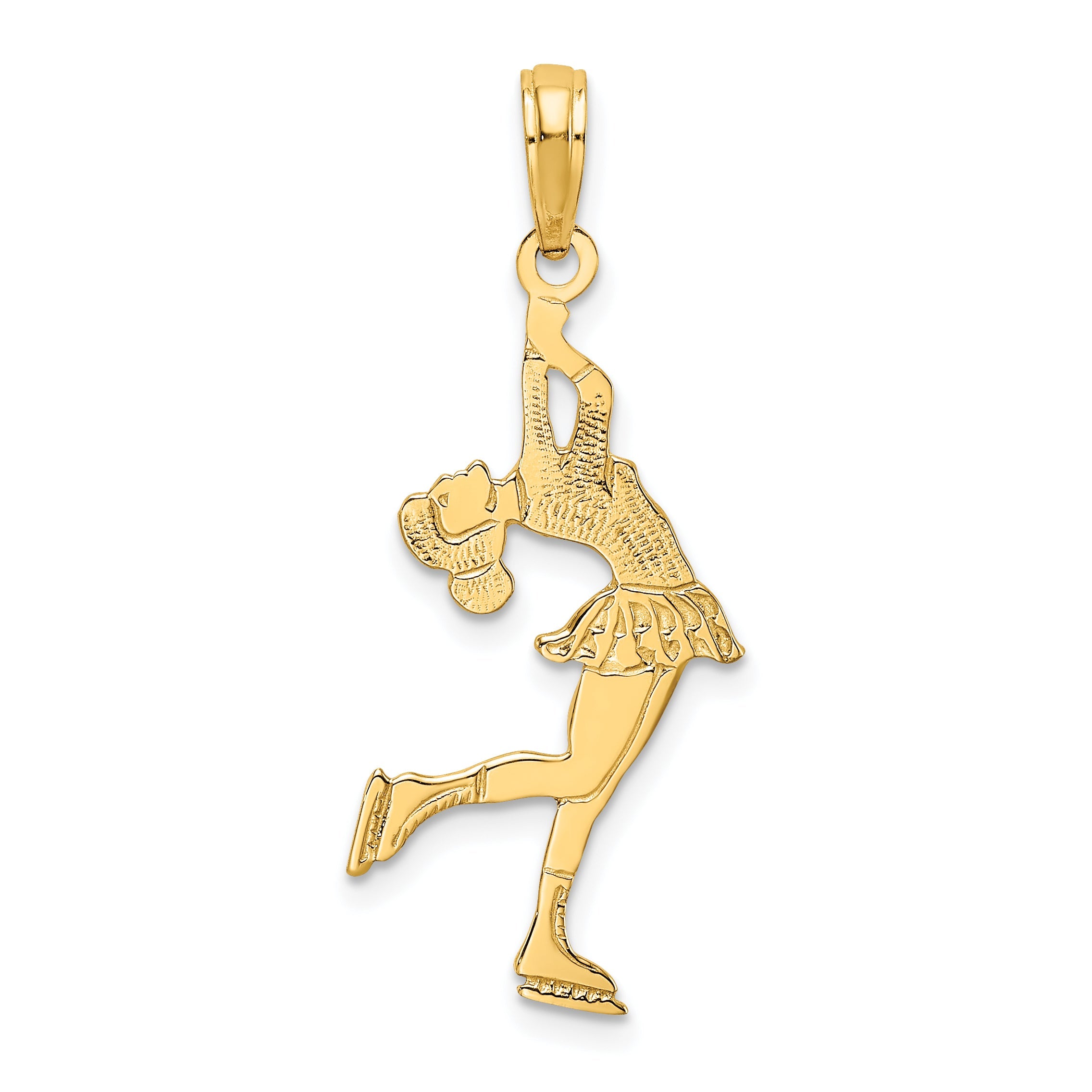 10K Yellow Gold Ice Skater Turning Charm