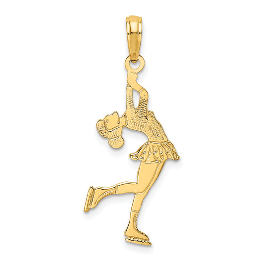 10K Yellow Gold Ice Skater Turning Charm