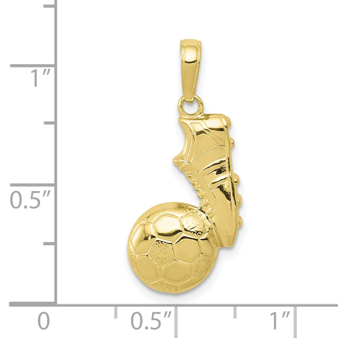 10K Yellow Gold 10K Soccer Ball And Shoe Pendant