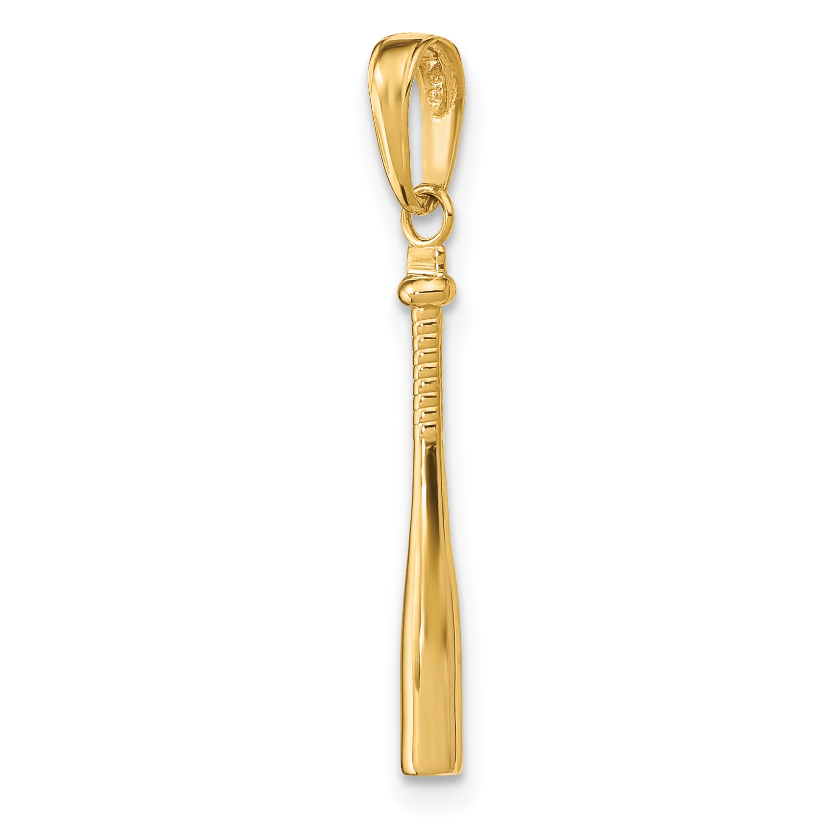 10K Yellow Gold 3-D Baseball Bat Pendant
