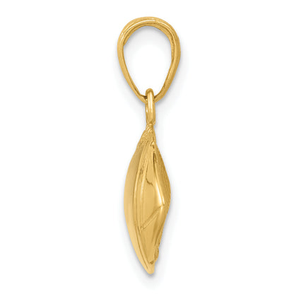 10K Yellow Gold 10K Football Profile Pendant