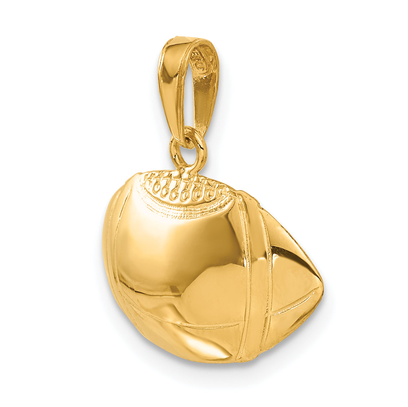 10K Yellow Gold 10K Football Profile Pendant