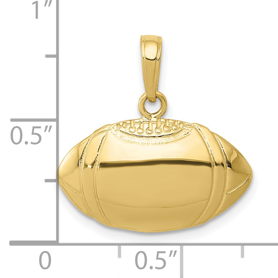 10K Yellow Gold 10K Football Profile Pendant