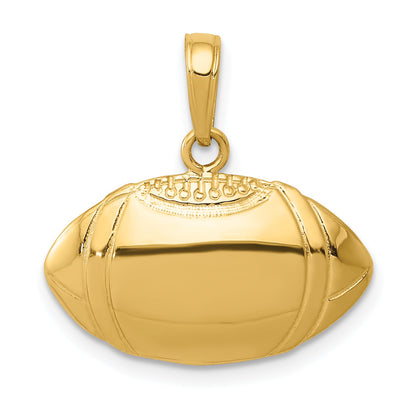 10K Yellow Gold 10K Football Profile Pendant