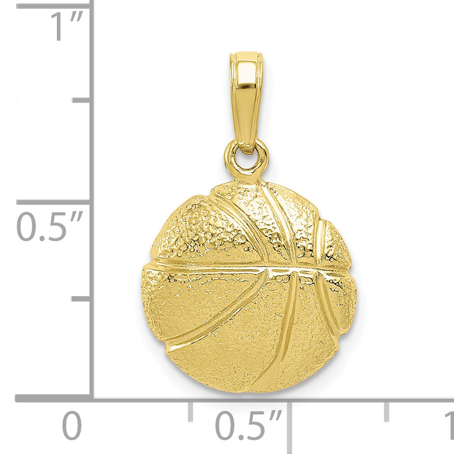 10K Yellow Gold 10K Basketball Pendant