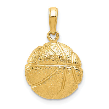10K Yellow Gold 10K Basketball Pendant