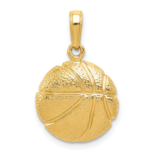 10K Yellow Gold 10K Basketball Pendant