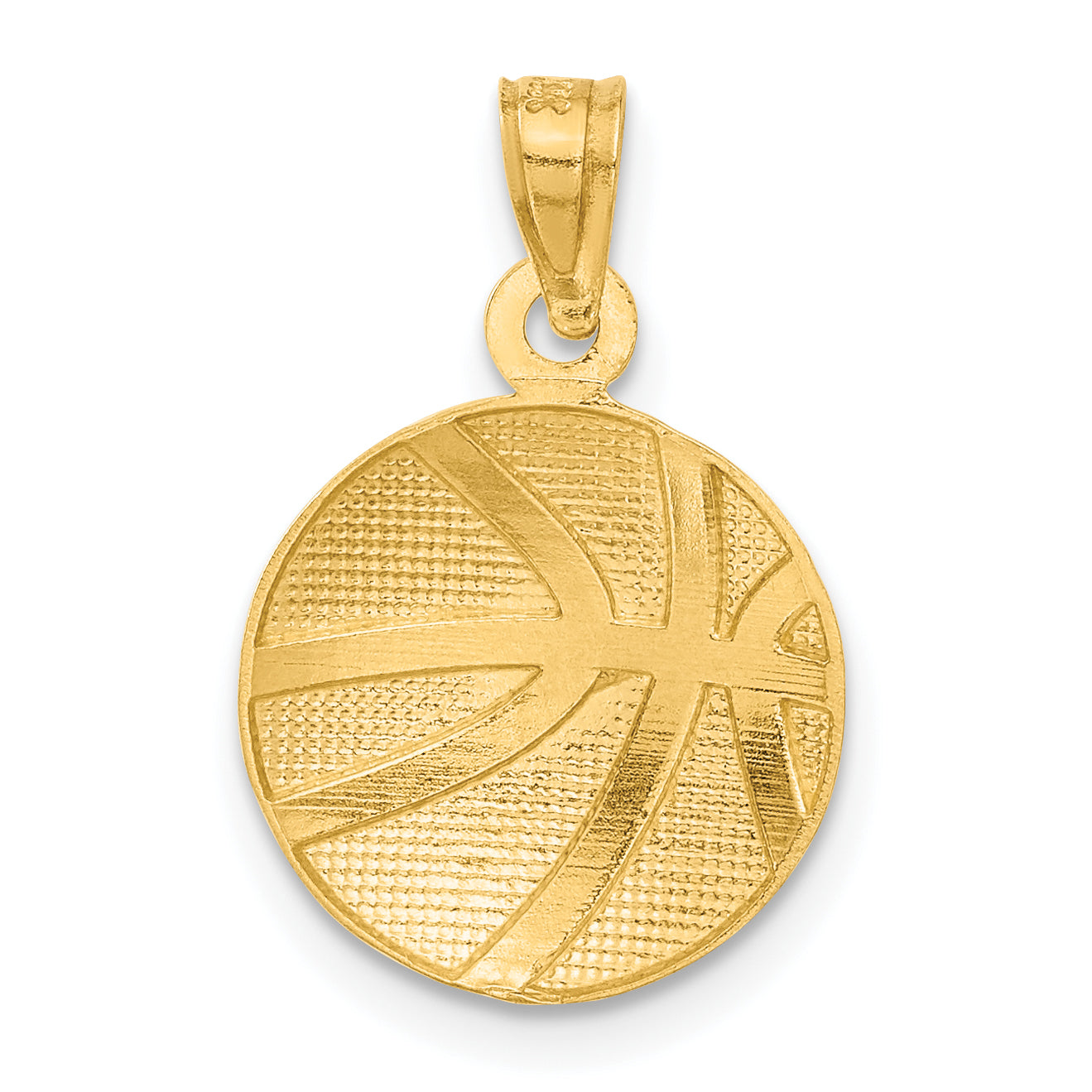 10K Yellow Gold Basketball Pendant