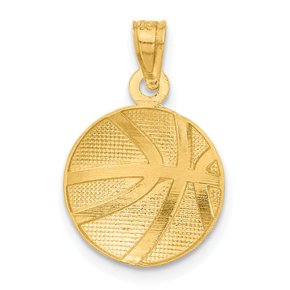 10K Yellow Gold Basketball Pendant