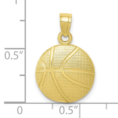 10K Yellow Gold Basketball Pendant