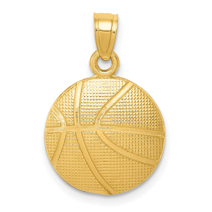10K Yellow Gold Basketball Pendant