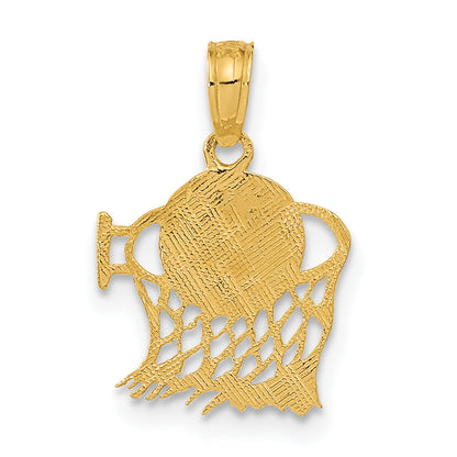 10K Yellow Gold 10K Basketball In Net Pendant
