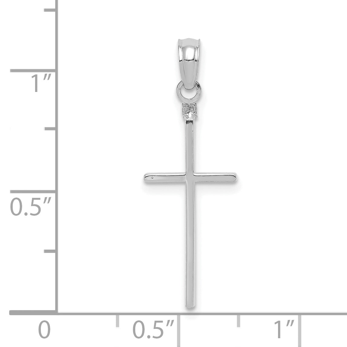 10K White Gold 10K Polished Cross Pendant