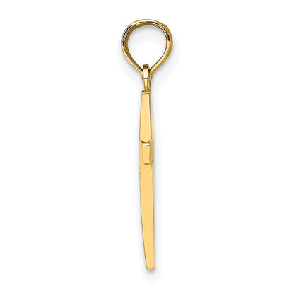 10K Yellow Gold Polished Cross Pendant