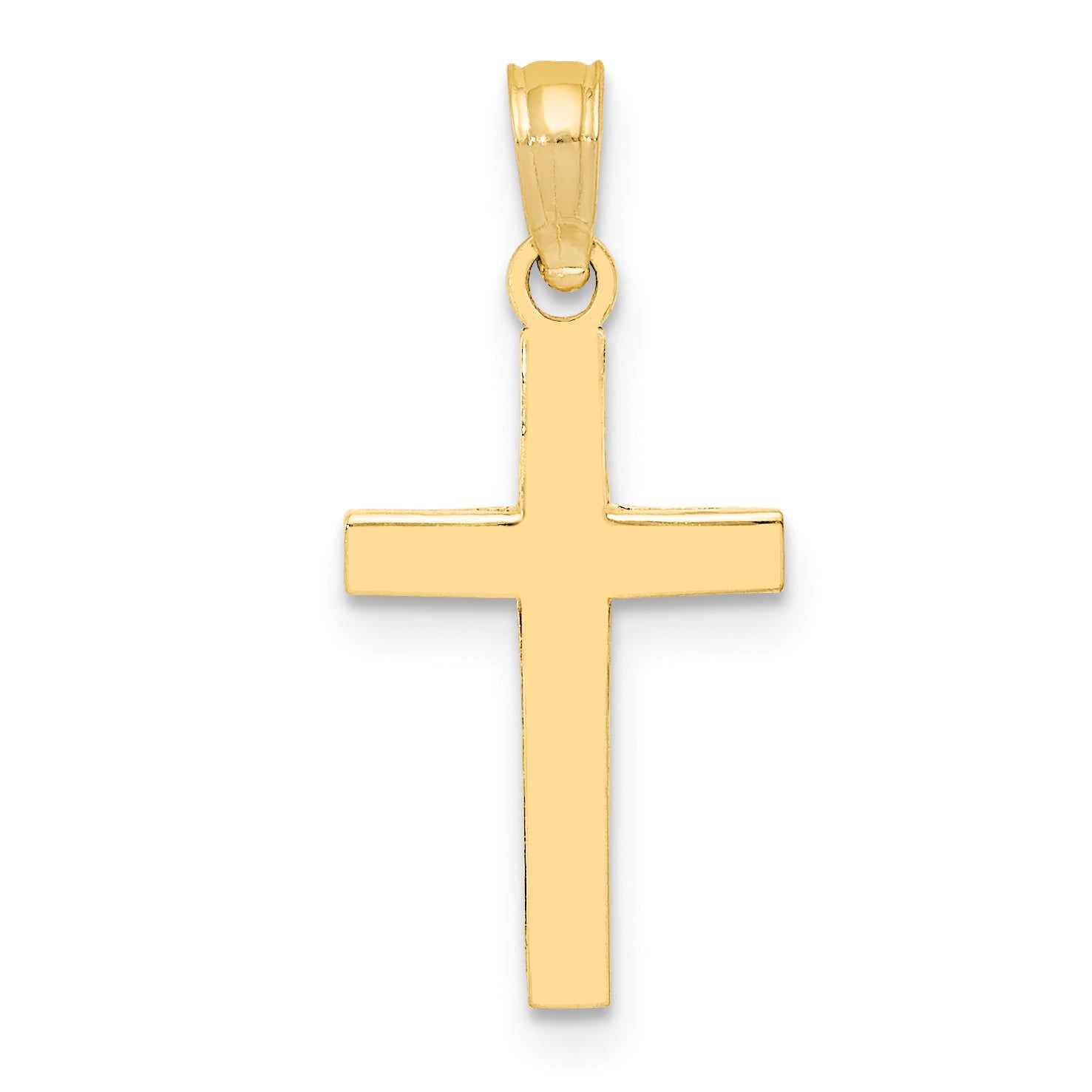 10K Yellow Gold Polished Cross Pendant