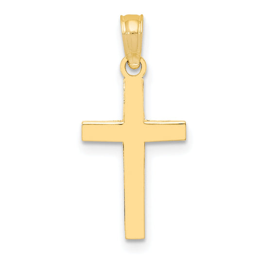 10K Yellow Gold Polished Cross Pendant