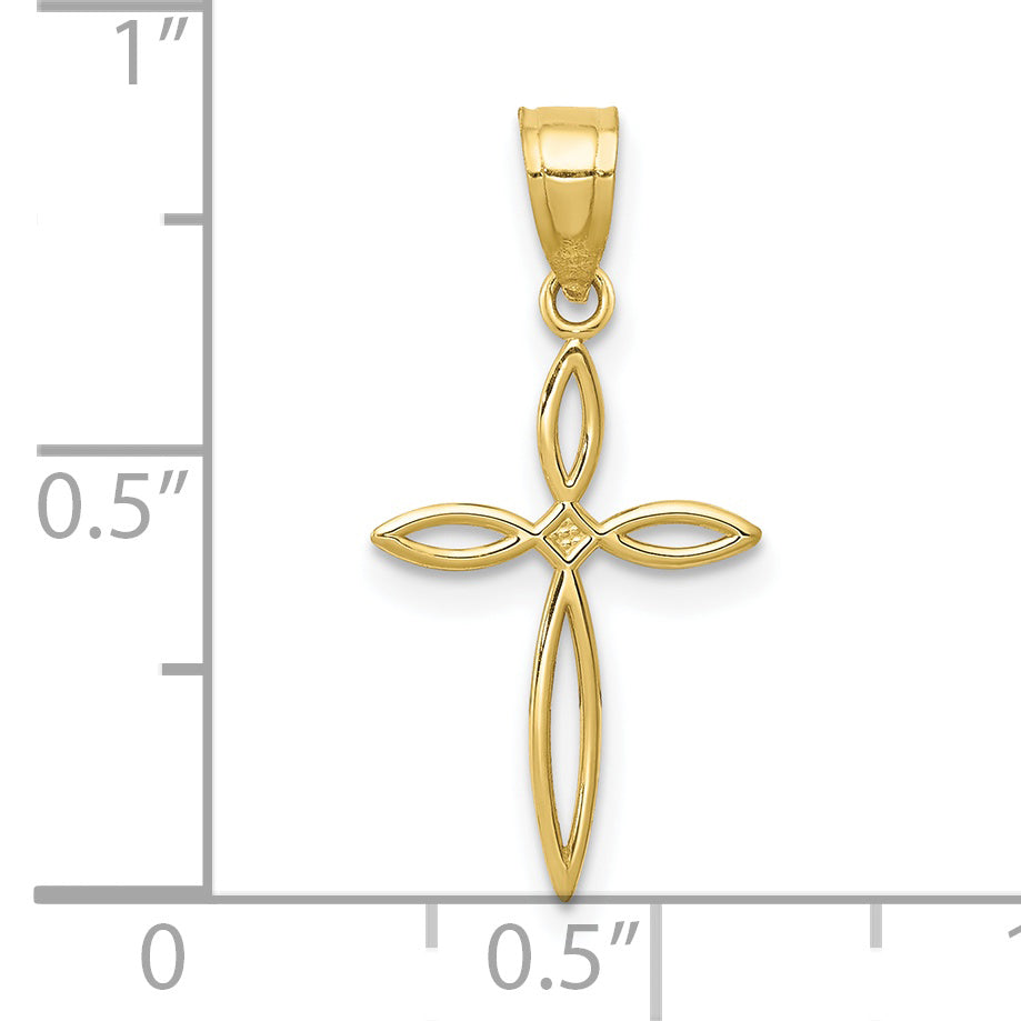 10K Yellow Gold Passion Cross Charm