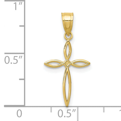 10K Yellow Gold Passion Cross Charm