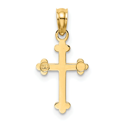 10K Yellow Gold 10K Budded Cross Charm