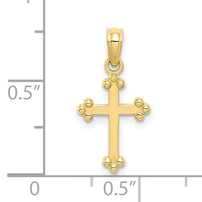 10K Yellow Gold 10K Budded Cross Charm