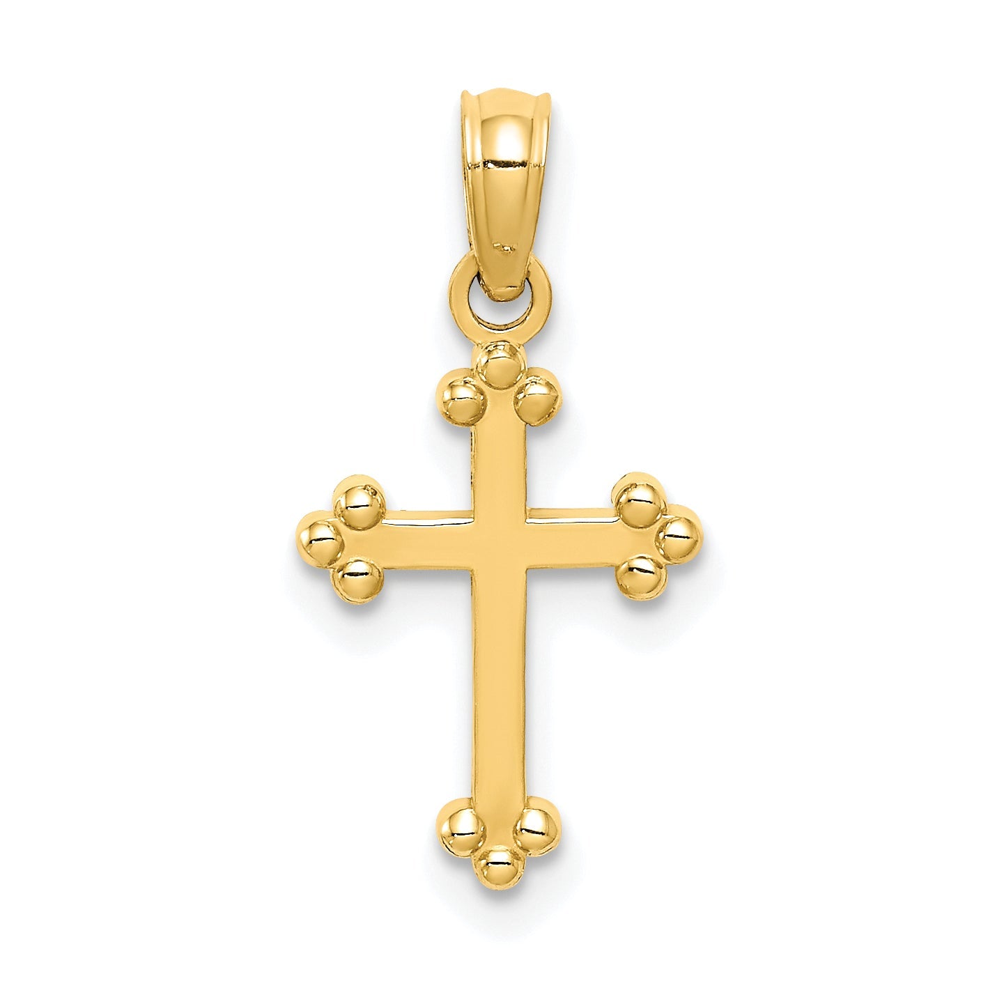 10K Yellow Gold 10K Budded Cross Charm